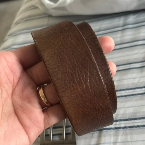 Men's Brown Leather Belt - Picture 3 of 4